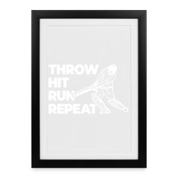 Throwing, hitting, repeating races - Framed poster (27 × 37 cm) - black - Front