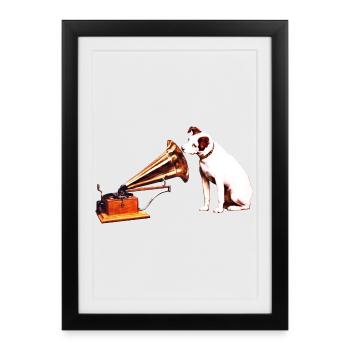 His Master's Voice painting - Framed poster (27 × 37 cm) - black - Front