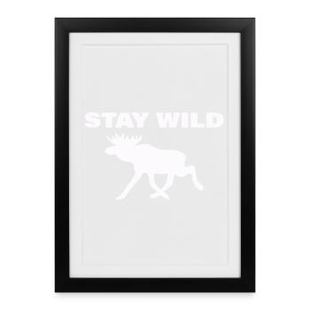 RESTEZ SAUVAGE - Affiche encadrée (27 × 37 cm) - noir - Devant
