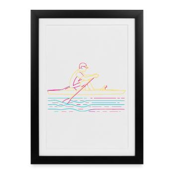 Rowing Steamwave - Framed poster (27 × 37 cm) - black - Front