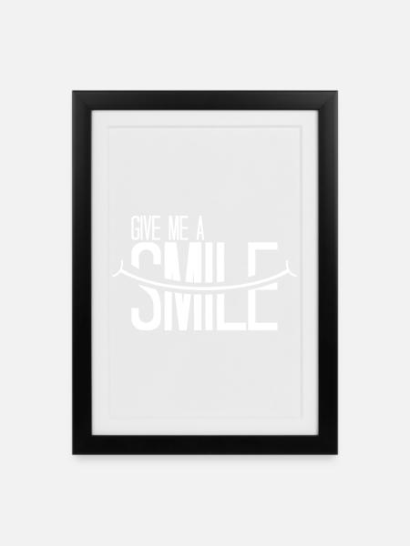Donnez-moi un sourire - Affiche encadrée (27 × 37 cm) - noir