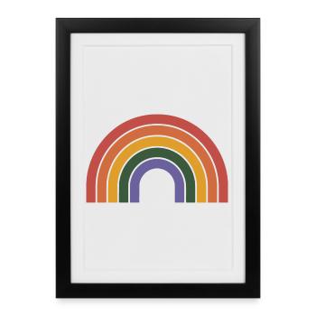 Retro Rainbow Arc Print - Framed poster (27 × 37 cm) - black - Front