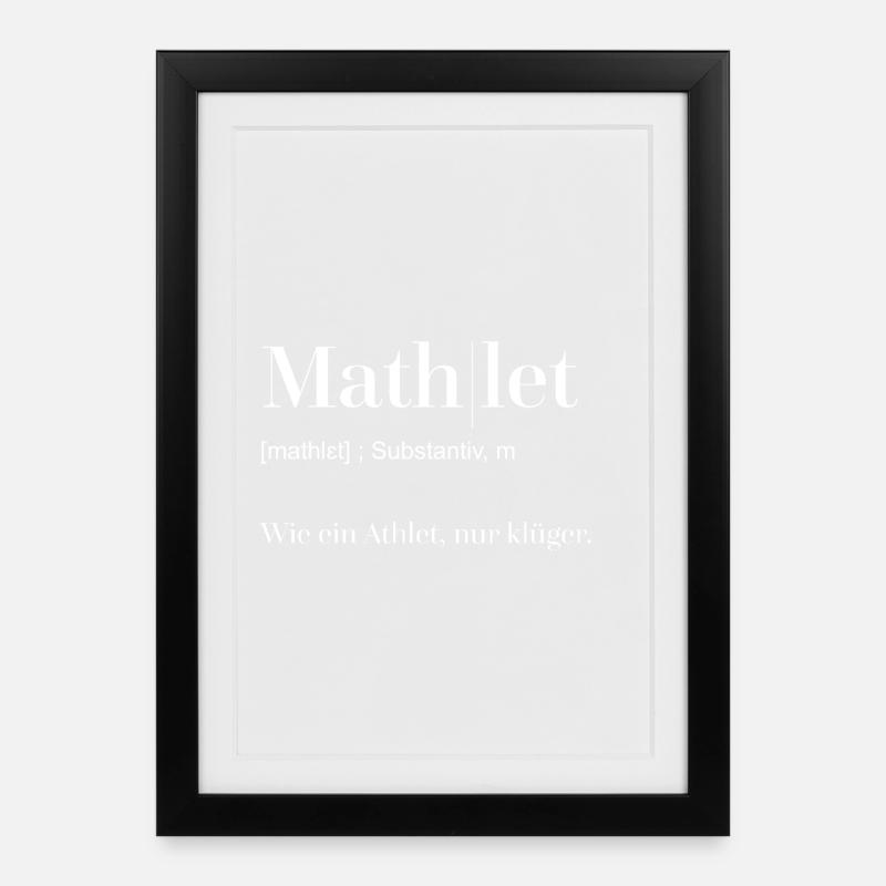 Dictionnaire Mathlet blanc - Affiche encadrée (27 × 37 cm) - noir