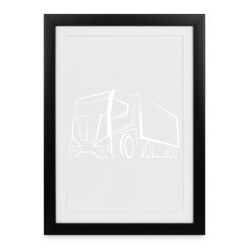 Chauffeur routier passionné - Icône du logo - Affiche encadrée (27 × 37 cm) - noir - Devant