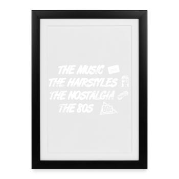 Music Hairstyles Nostalgia 80s - Framed poster (27 × 37 cm) - black - Front