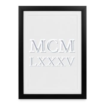 Roman numerals 1985 - MCMLXXXV - Affiche encadrée (27 × 37 cm) - noir - Devant