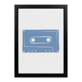 Cassette Rétro Lecteur Cassette Souvenirs Années 80 - Affiche encadrée (27 × 37 cm) - noir - Devant