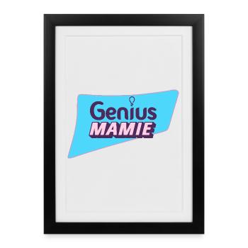 Genius Mamie - Affiche encadrée (27 × 37 cm) - noir - Devant