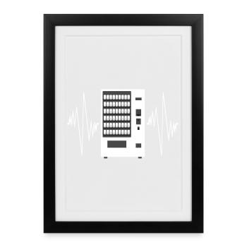 Snackautomat Tastatur Puls - Gerahmtes Poster (27 × 37 cm) - Schwarz - Vorne