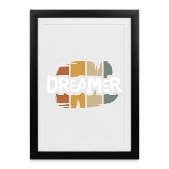 vintage Dreamer lettering - retro artist logo - Framed poster (27 × 37 cm) - black - Front