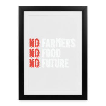 Agricultural future motive - Framed poster (27 × 37 cm) - black - Front