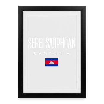 Serei Saophoan Cambodge Khmer - Affiche encadrée (27 × 37 cm) - noir - Devant