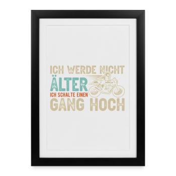 Motard Moto Motard Anniversaire Drôle - Affiche encadrée (27 × 37 cm) - noir - Devant