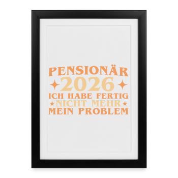 Retraité 2026 Adieu collègue de travail Pension - Affiche encadrée (27 × 37 cm) - noir - Devant