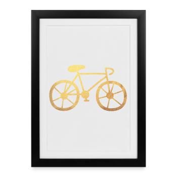 Bicycle Gold Cycling Wheel Road Bike Luxury Fan Cycling Tour - Framed poster (27 × 37 cm) - black - Front