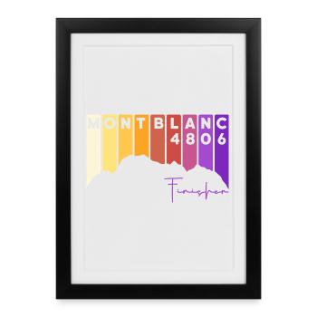 Mont Blanc Finisher Alpiniste Chamonix Montblanc - Affiche encadrée (27 × 37 cm) - noir - Devant