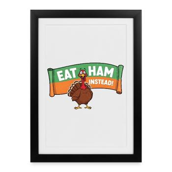 Manger du bacon – Dinde de Thanksgiving - Affiche encadrée (27 × 37 cm) - noir - Devant