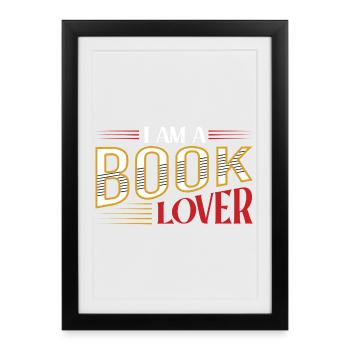 I'm a book lover retro typography - Framed poster (27 × 37 cm) - black - Front