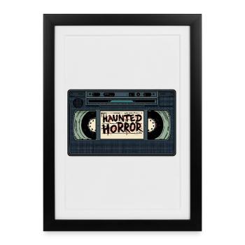 Haunted Horror Cassette Retro - Framed poster (27 × 37 cm) - black - Front