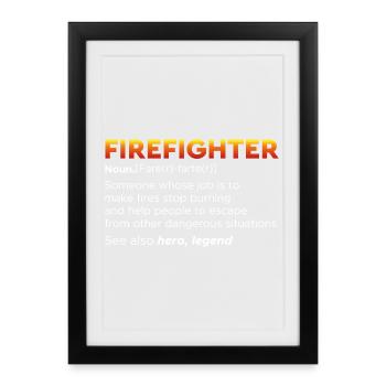 Fire brigade - Framed poster (27 × 37 cm) - black - Front