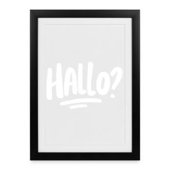 Hello? -white - Framed poster (27 × 37 cm) - black - Front