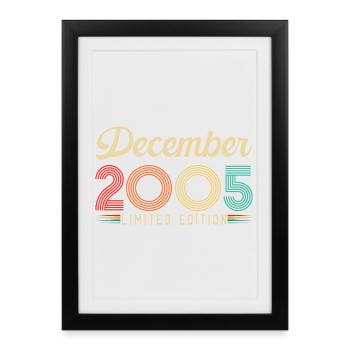 20 Year Anniversary Gift Born December 2005 - Framed poster (27 × 37 cm) - black - Front
