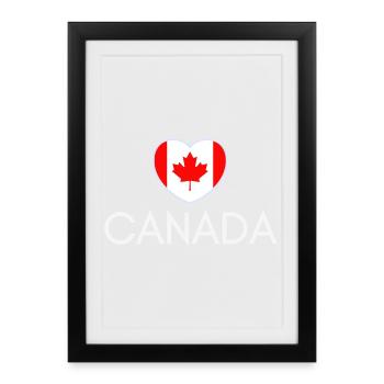Heart with Canada flag, I love Canada - Framed poster (27 × 37 cm) - black - Front
