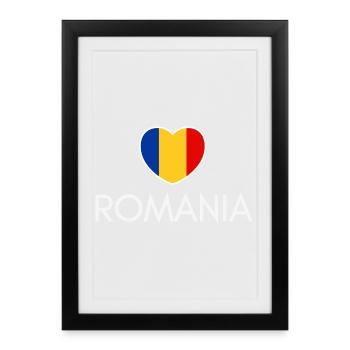 I love Romania, Romanian pride - Framed poster (27 × 37 cm) - black - Front