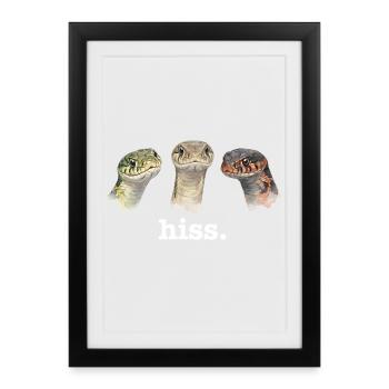 Schlangenzischen Lustiges Schlangenliebhaber Lusti - Gerahmtes Poster (27 × 37 cm) - Schwarz - Vorne