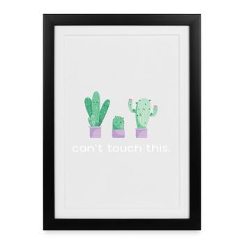 Can't Touch This Dancing Cacti Saying - Framed poster (27 × 37 cm) - black - Front