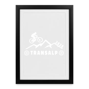 Transalp 2026 à vélo - Affiche encadrée (27 × 37 cm) - noir - Devant