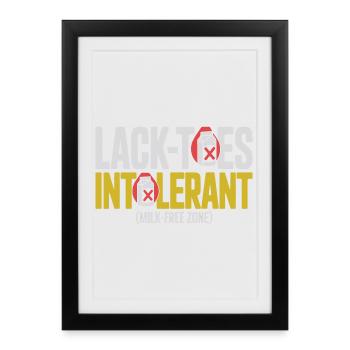 Zone sans intolérance au lait sans orteils - Affiche encadrée (27 × 37 cm) - noir - Devant