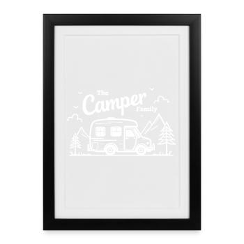 L’aventure de la famille Camper à la montagne - Affiche encadrée (27 × 37 cm) - noir - Devant