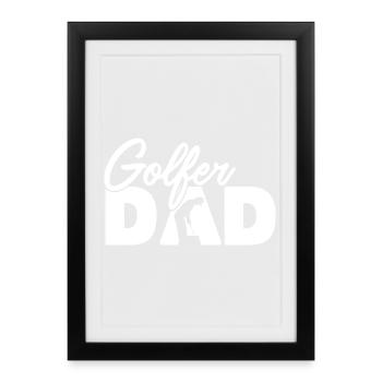 Golfer Dad Vintage Silhouette Golfing Father - Framed poster (27 × 37 cm) - black - Front