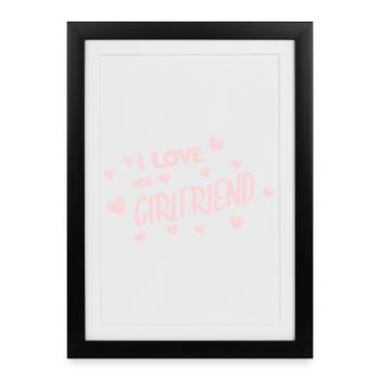 J’aime ma copine - Affiche encadrée (27 × 37 cm) - noir - Devant