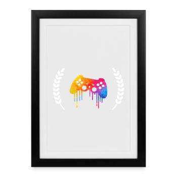 Emblème des joueurs - Affiche encadrée (27 × 37 cm) - noir - Devant