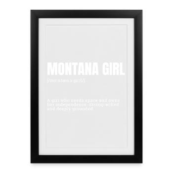 Montana Girl Independence Tee - Framed poster (27 × 37 cm) - black - Front