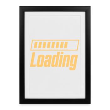 Loading - Framed poster (27 × 37 cm) - black - Front