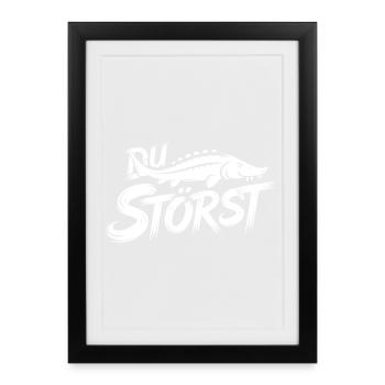 Sturgeon Sterlet Graffiti Pattern - Framed poster (27 × 37 cm) - black - Front