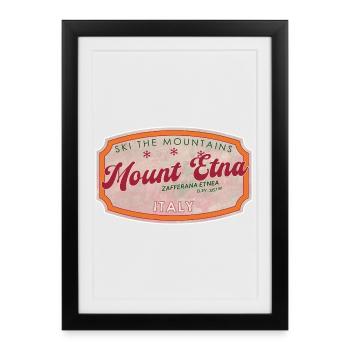 Mount Etna Italian Ski Badge - Framed poster (27 × 37 cm) - black - Front