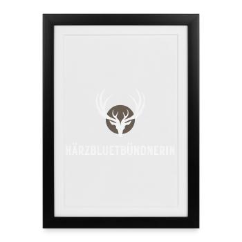 Härzbluetgraubünden - Framed poster (27 × 37 cm) - black - Front
