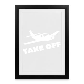 DÉCOLLAGE - Affiche encadrée (27 × 37 cm) - noir - Devant