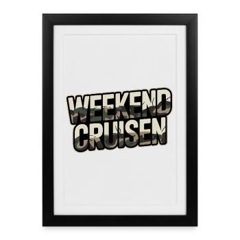 Croisière du week-end pour les amateurs de voitures et de tuning - Affiche encadrée (27 × 37 cm) - noir - Devant