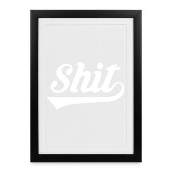 Shit Retro Script - Framed poster (27 × 37 cm) - black - Front