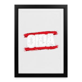 Logo du Pinceau Rouge ODA - Affiche encadrée (27 × 37 cm) - noir - Devant