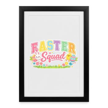 Chasse aux œufs de l’escouade de Pâques - Affiche encadrée (27 × 37 cm) - noir - Devant