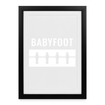 White Foosball Table - Framed poster (27 × 37 cm) - black - Front