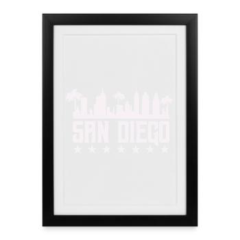 San Diego Skyline Palm Vista - Framed poster (27 × 37 cm) - black - Front