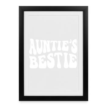 Meilleure amie de tante, idée de cadeau mignon pour filleul - Affiche encadrée (27 × 37 cm) - noir - Devant