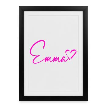 Emma Signature Rose Néon - Affiche encadrée (27 × 37 cm) - noir - Devant